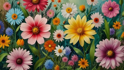 bouquet of yellow and red flowers