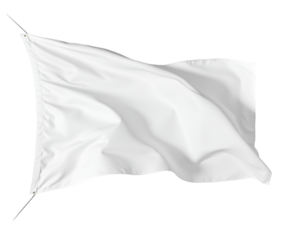 Elegant snow-white flag waving gently, showcasing a pristine smooth fabric texture against an infinite dimension, symbolizing purity, neutrality, and endless possibilities