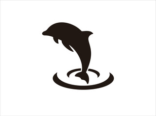 Dolphin vector icon. Simple isolated illustration.