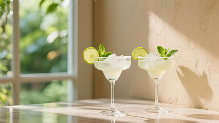 Refreshing indoor margarita cocktails 