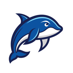 Mascot design of a blue Whale