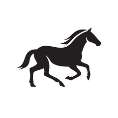Obraz premium Horse, a simple silhouette in black color against a white background