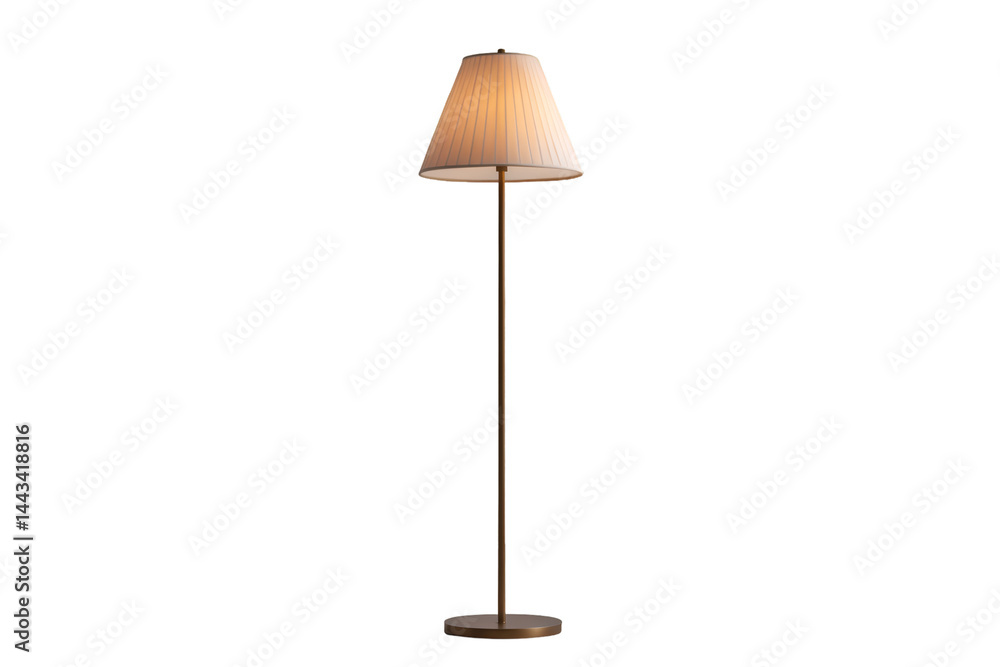 Poster elegant tall floor lamp featuring a cone shade design standing gracefully against a minimalist setti