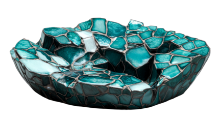 Turquoise mosaic decorative bowl