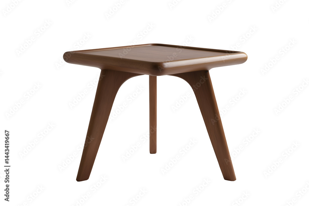 Poster elegant triangular side table with rounded edges on a seamless surface showcasing minimalist design 