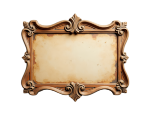 Elegant vintage wooden sign with ornate carvings and distressed finish creating a timeless and rustic charm perfect for branding or creative design