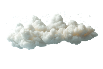 white clouds flying on white background