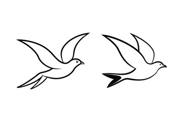 Obraz premium Sleek Group Flight Birds Vector Art