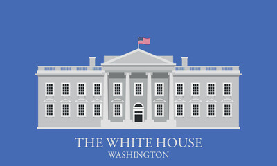 The White House building in Washington DC isolated vector illustration.