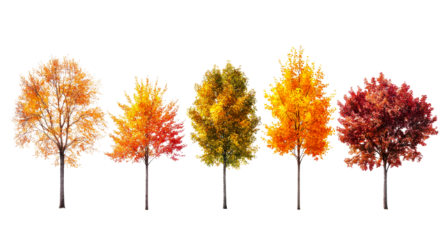 Beautiful autumn trees displaying vibrant colors