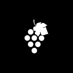 Grape dark mode glyph icon isolated on black background