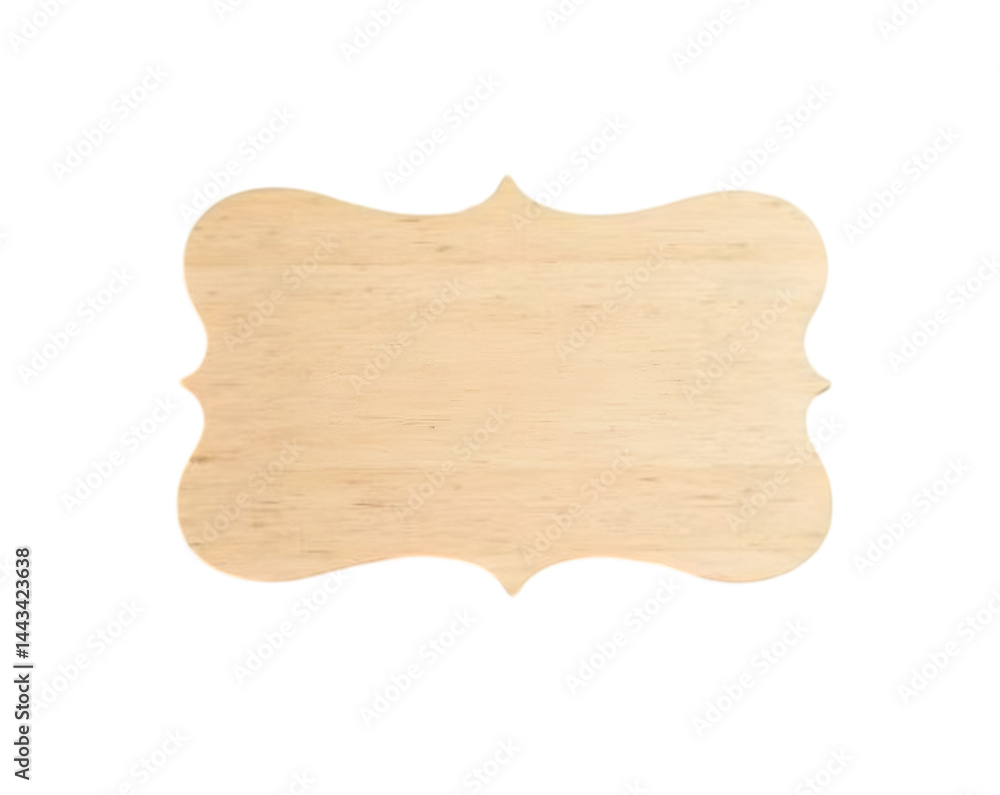 Poster elegantly shaped wooden sign with smooth rounded edges, creating a blank canvas for personalized mes