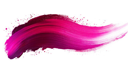 Bold pink brush stroke with transparent background