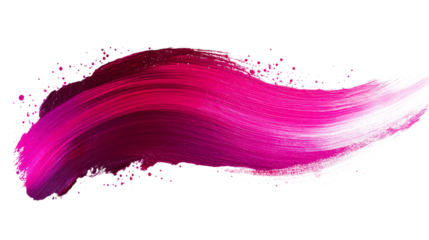 Bold pink brush stroke with transparent background