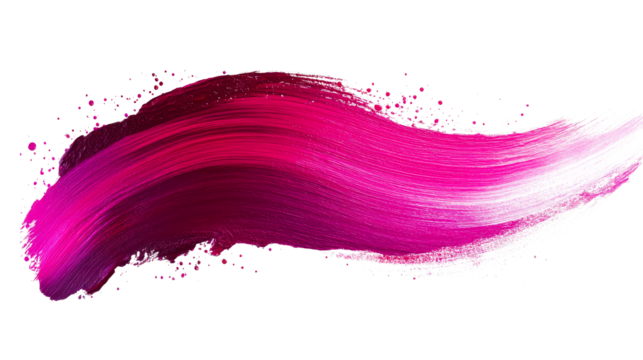 Bold pink brush stroke with transparent background - Powered by Adobe
