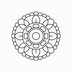 Detailed Mandala Sketch. Indian Henna Mandala
