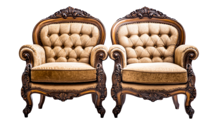 Unique vintage armchairs, elegantly designed