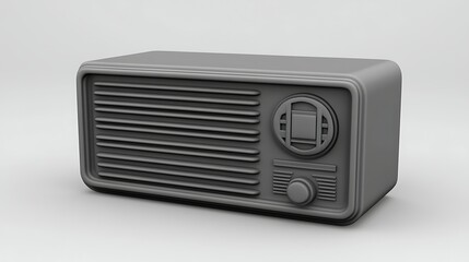 Obraz premium Vintage radio rendered in grayscale classic design and minimalist aesthetic