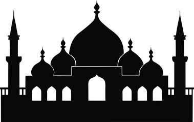 silhouette of the mosque
