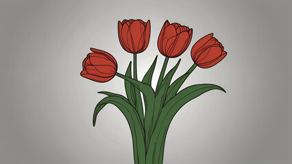 Obraz premium bouquet of red tulips