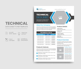 Technical Data Sheet Flyer Template Design