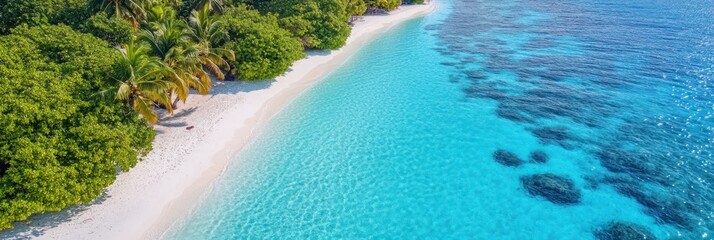 Tropical paradise beach with turquoise water