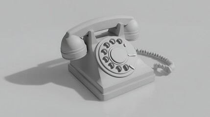 Vintage telephone illustration in monochrome