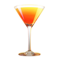 Gradient 3D Cocktail Glass  isolated on a transparent background