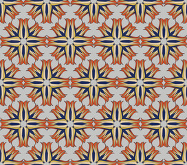 Seamless pattern with flourish ornament in 1920s graphic design style. Artistic abstract vintage geometric diagonal structure asian ornamental texture