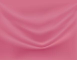Close-up texture of smooth purple silk material. Shiny crimson background with smooth texture of fabric folds. Textile pattern.