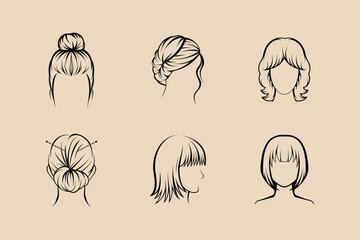 Collection of various women hairstyles trendy haircut ideas and styling options