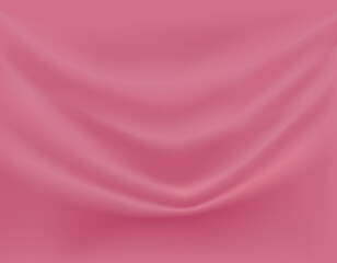 Realistic gentle texture of pink silk background. Texture of silk natural fabric with smooth pleats