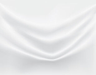 Silk texture of smooth white silk material. Shiny white background with smooth texture of fabric folds. Textile pattern.