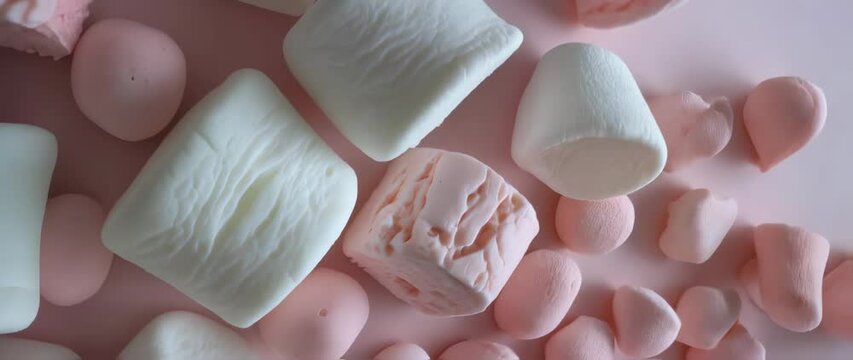 White marshmallows levitating in air