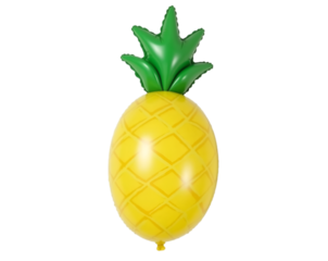 Festive Pineapple Balloon Floating Cheerfully on a Clean White Background for Party Decorations and Celebratory Events with a Tropical Theme