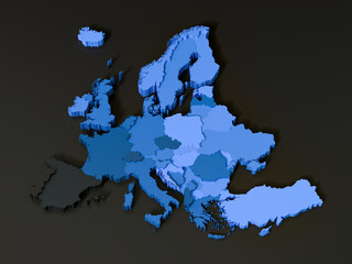 Europe map showing power outage with Spain and Portugal offline during night blackout
