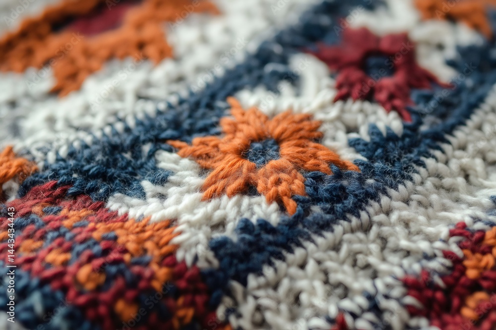 Aufkleber warm wool texture of a colorful knitted sweater with winter pattern creating a cozy and festive atmo