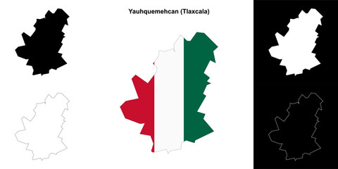 Yauhquemehcan municipality (Tlaxcala) outline map set
