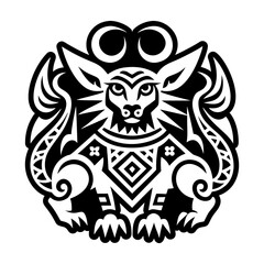A solid style icon of bastet symbol