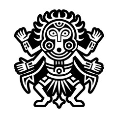 A glyph style icon of ritual dancer symbol