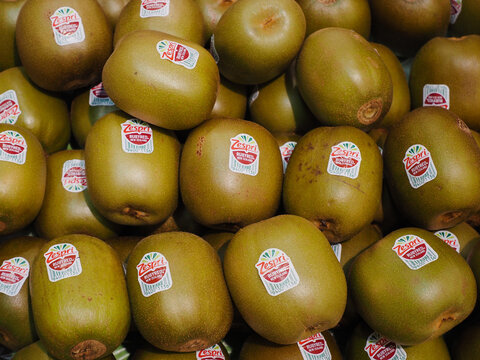 CHIBA, JAPAN - April 27, 2025: Zespri Ruby Red kiwi fruit in a Japanese supermarket.