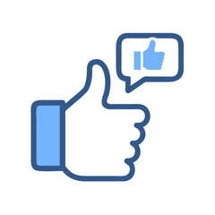 Obraz premium Thumbs Up Like Approval Icon – Positive Feedback Symbol for Social Media and User Interaction