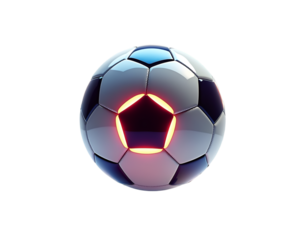 Futuristic Soccer Ball with Glowing LED Accents, A High-Tech Take on a Classic Sport Symbolism and Modern Design, Ideal for Digital and Technological Content
