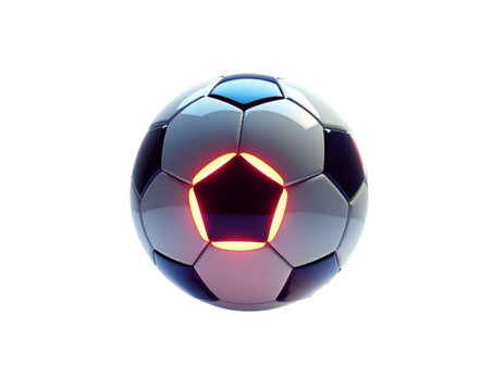 Futuristic Soccer Ball with Glowing LED Accents, A High-Tech Take on a Classic Sport Symbolism and Modern Design, Ideal for Digital and Technological Content