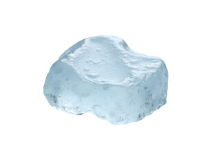 Fototapeta premium Glistening Ice Nugget, A Captivating Close-Up of a Rounded Ice Formation Revealing Intricate Textures and Sparkling Reflections on a Minimalist Background