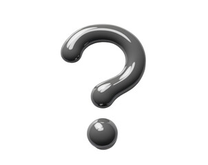 Naklejka premium Glossy Gray Question Mark, A Symbol of Inquiry, Uncertainty, and the Quest for Answers in a Modern, Minimalist Design Statement