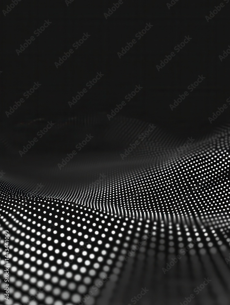 Poster futuristic abstract wave dot particle background isolate, abstract background with a wave of dots on