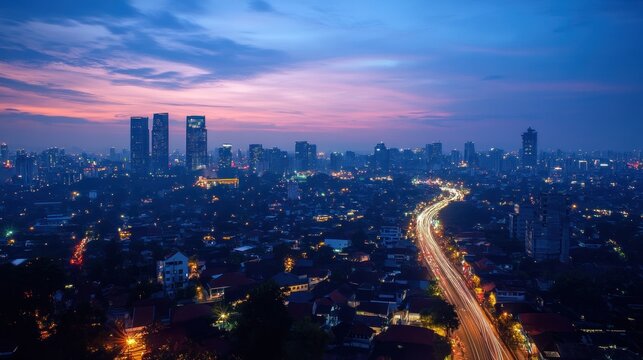 Cityscape at twilight (2)