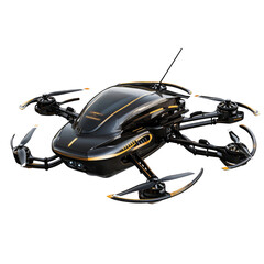 3D Flying Taxi Drone Background Cu  isolated on a transparent background