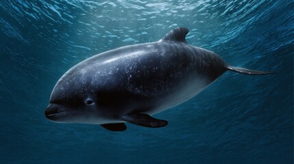 Obraz premium Vaquita Swimming in the Sea of Cortez